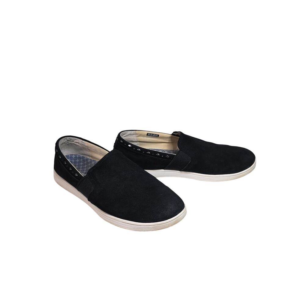 Spenco Santa Barbara Rivet Slip On Black Suede Shoes Womens Size 10D